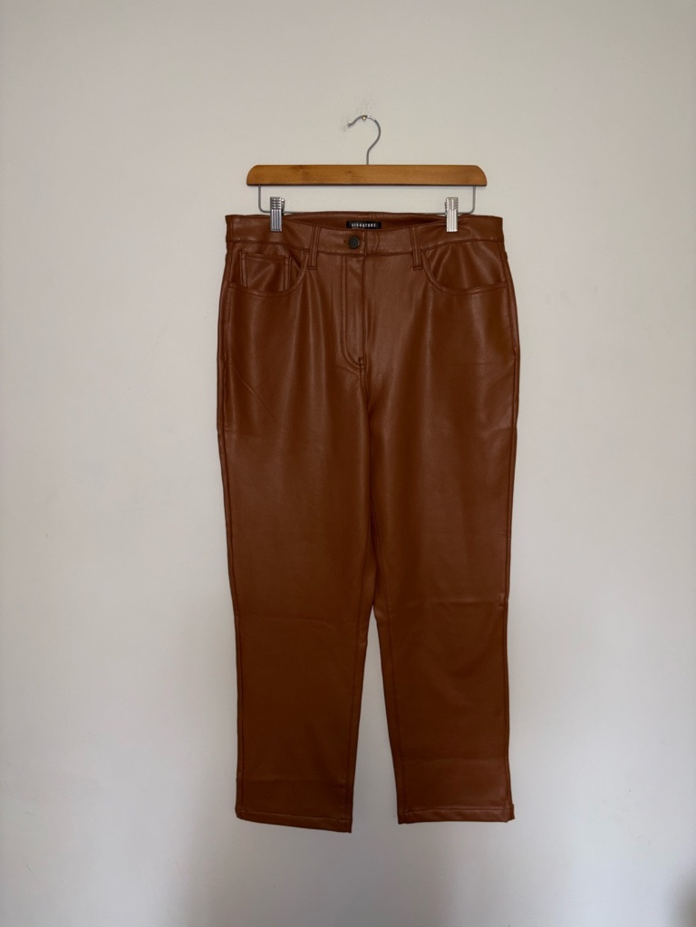 Reitmans ~ Brown Pleather Straight Leg Pants